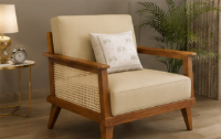 Quinn Wooden Sofa Set, Honey Irish Cream
