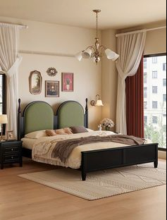 Verona Double-Arch Upholstered Wood Bed