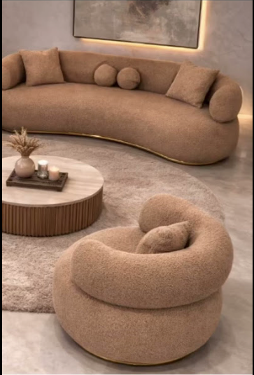 Aurelia Curved Bouclé Luxury Sofa Set
