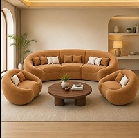 Aurelia Curved Bouclé Luxury Sofa Set