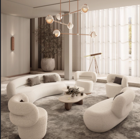 Aurelia Curved Bouclé Luxury Sofa Set