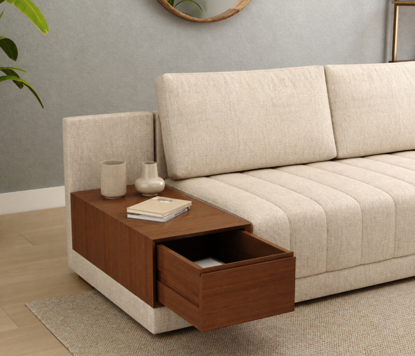 Oasis Right-Aligned L-Shape Sectional Sofa, Jade Ivory