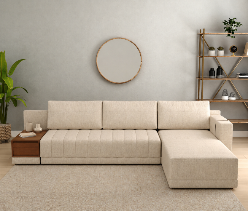 Oasis Right-Aligned L-Shape Sectional Sofa, Jade Ivory