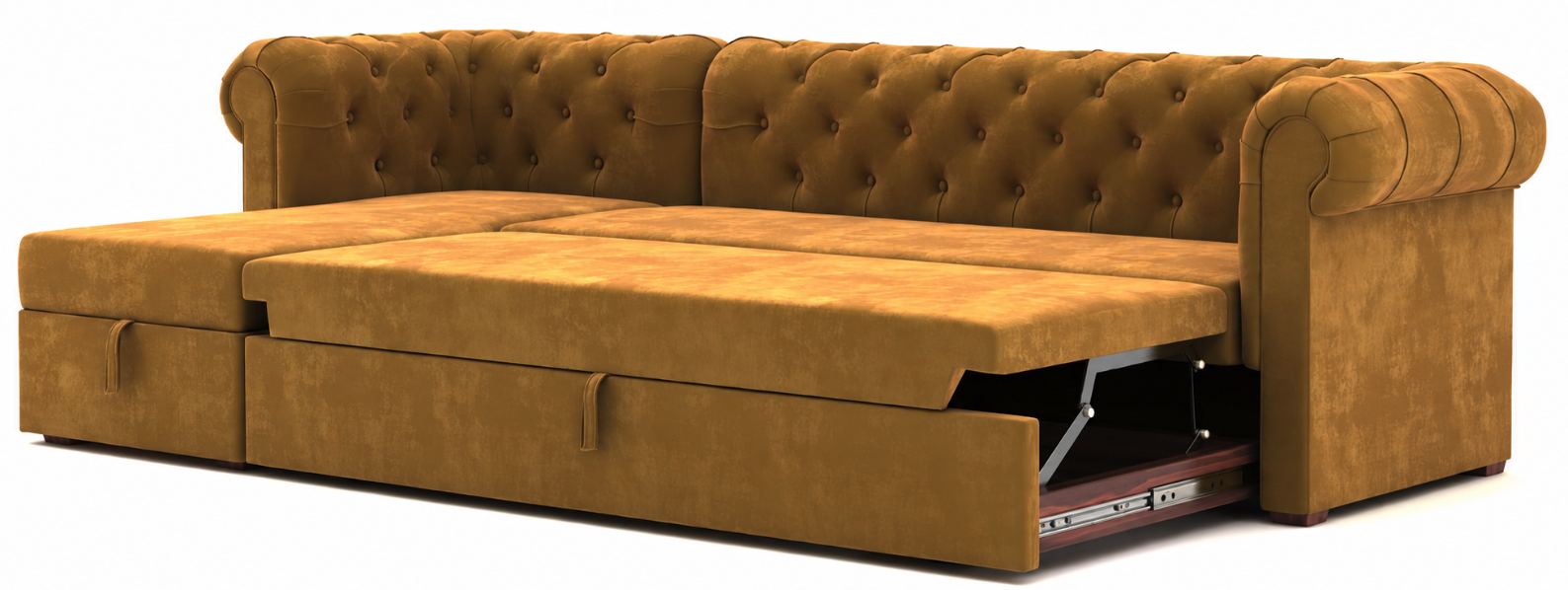 Henro Velvet Sofa Cum Bed with Storage