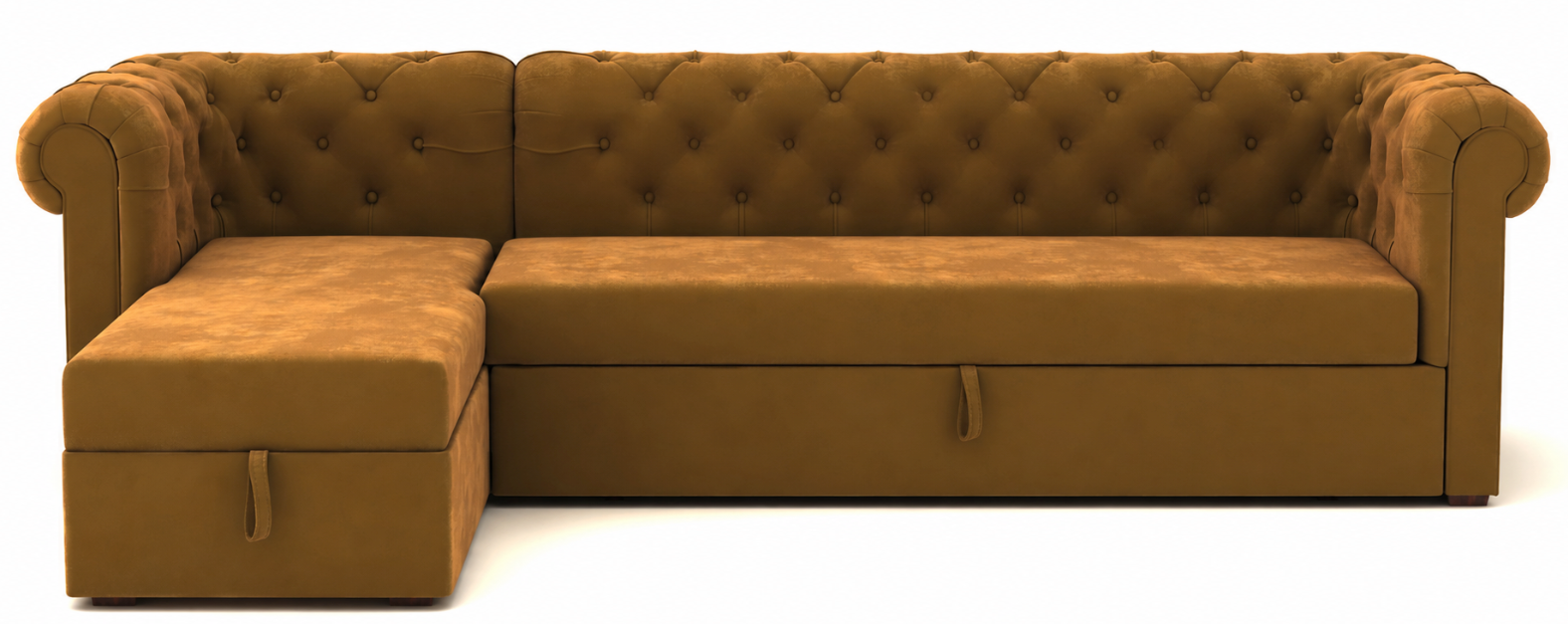 Henro Velvet Sofa Cum Bed with Storage