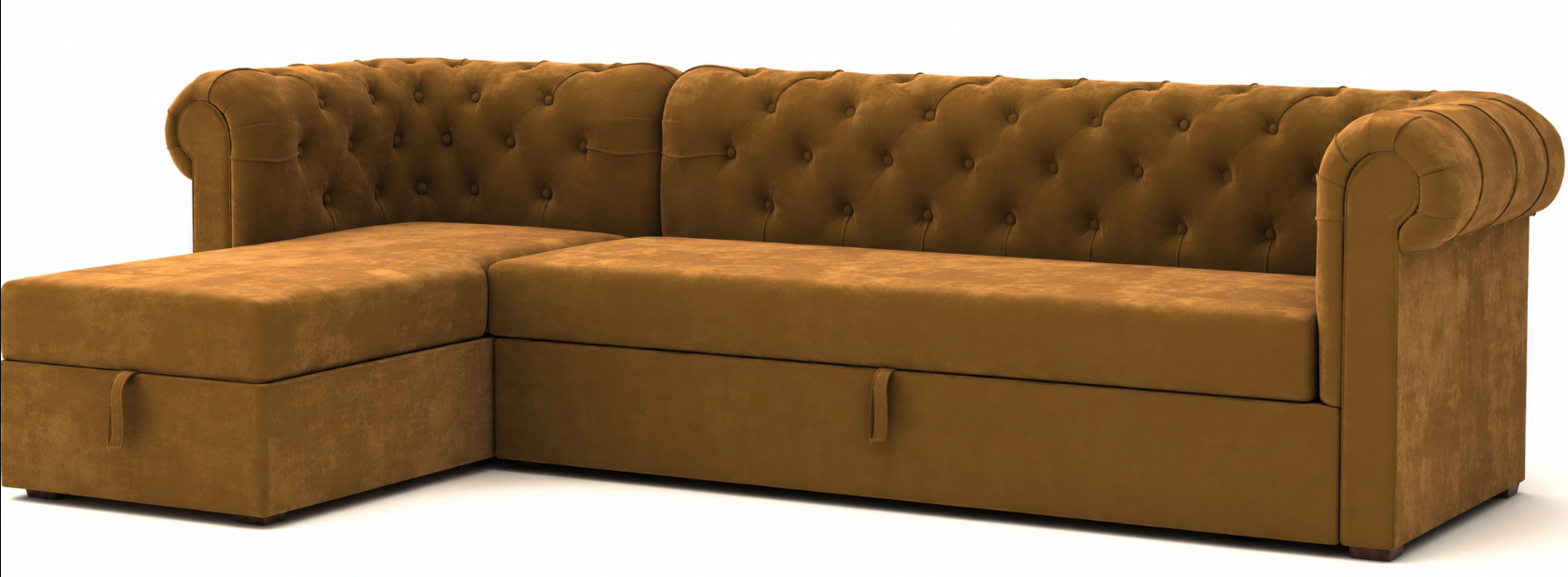 Henro Velvet Sofa Cum Bed with Storage