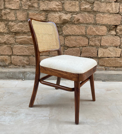 Milano Teak Cane Upholstered Dining Chair