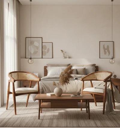 Rivano Teak Wooden Cane Armchair