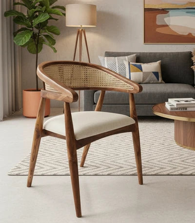 Rivano Teak Wooden Cane Armchair