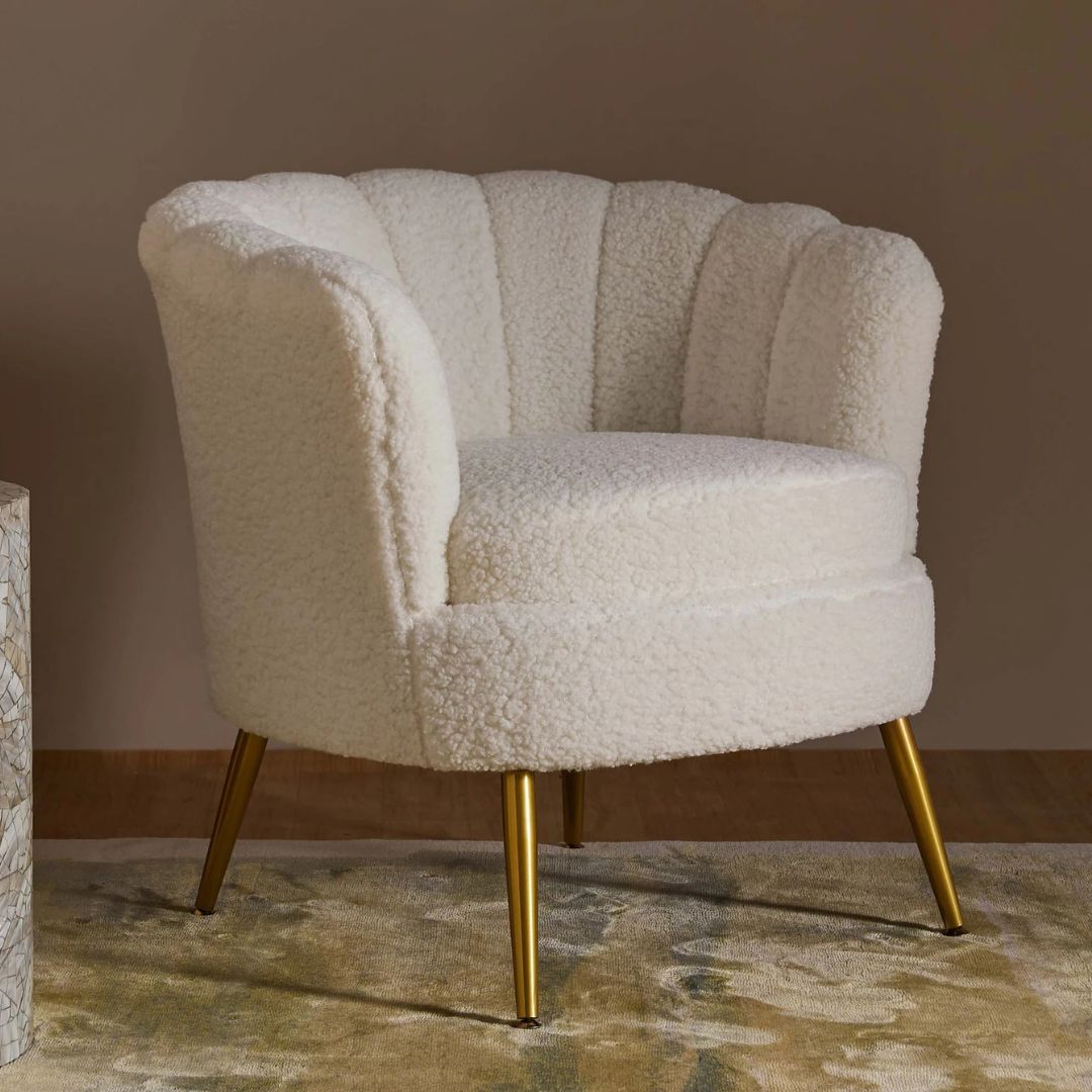 Snow Boucle Arm Chair