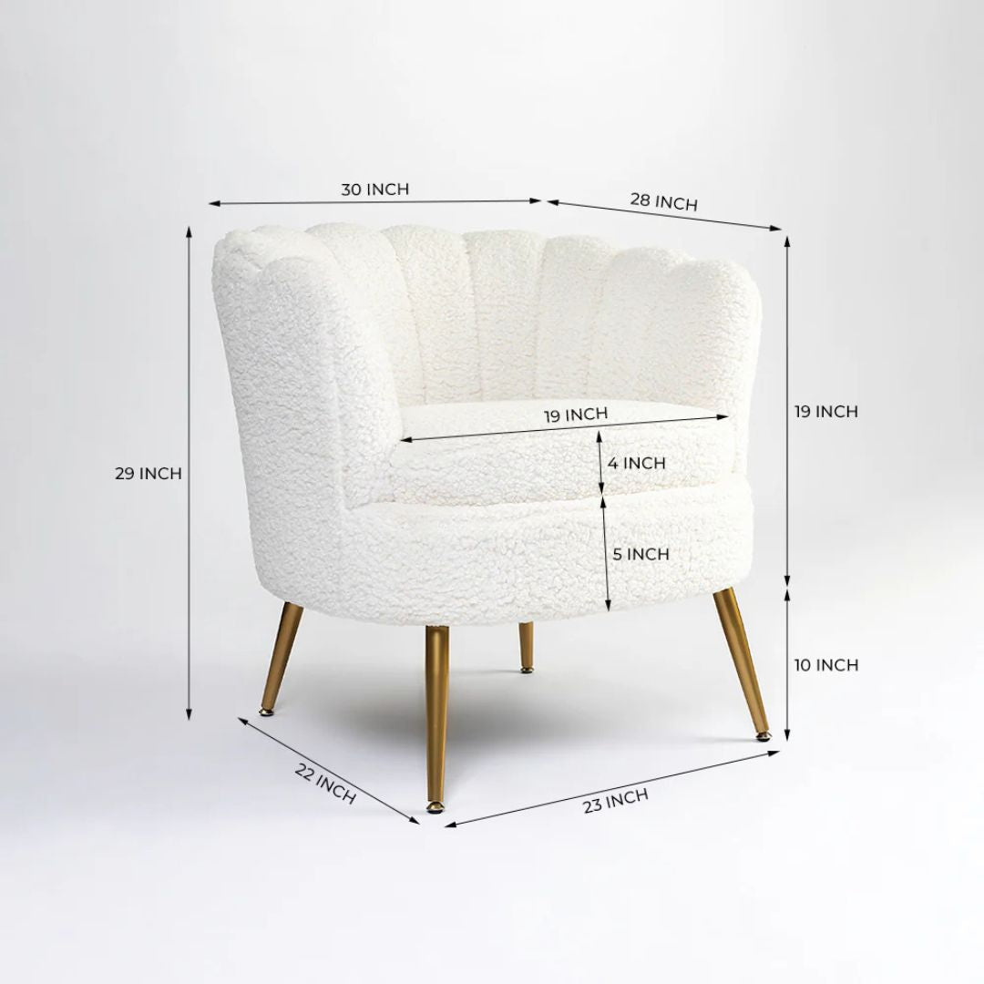 Snow Boucle Arm Chair