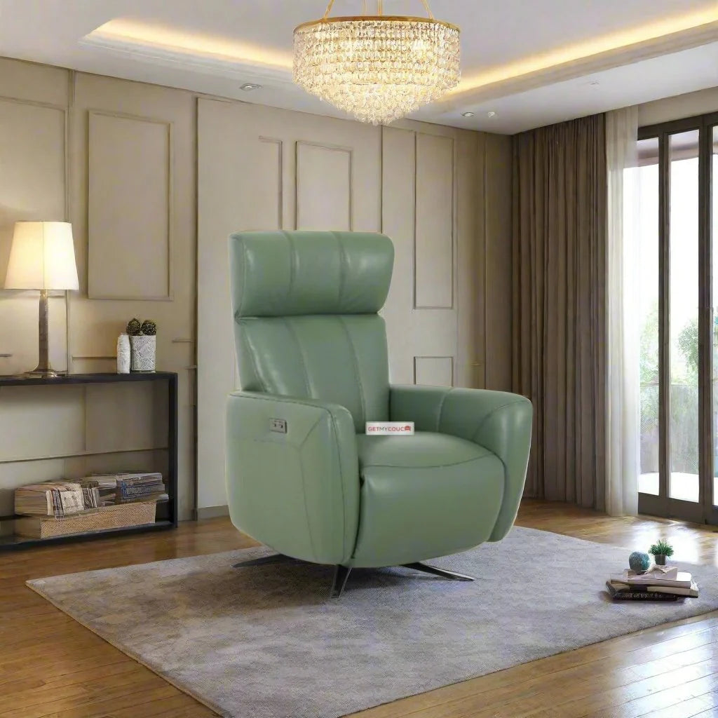 Green Swivel  1 Seater Recliner