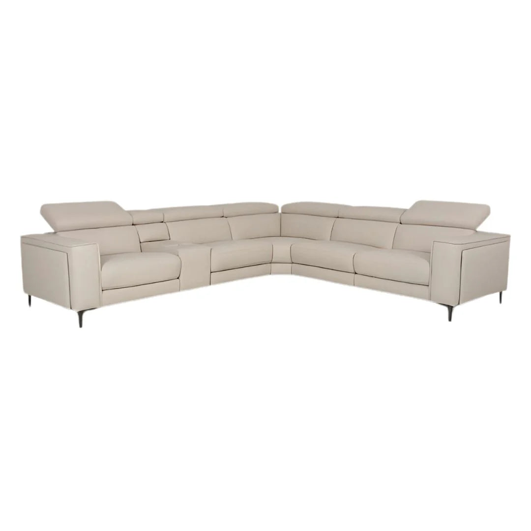 Modern L-Shaped Leather Sectional Sofa
