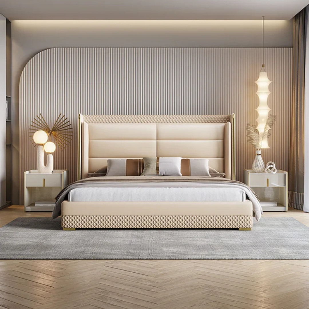 Valeria Diamond Wingback Bed
