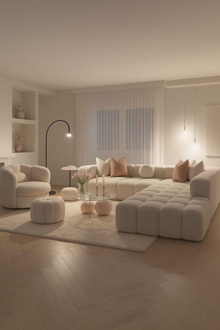 Serene Curve L-Shape Sectional Sofa