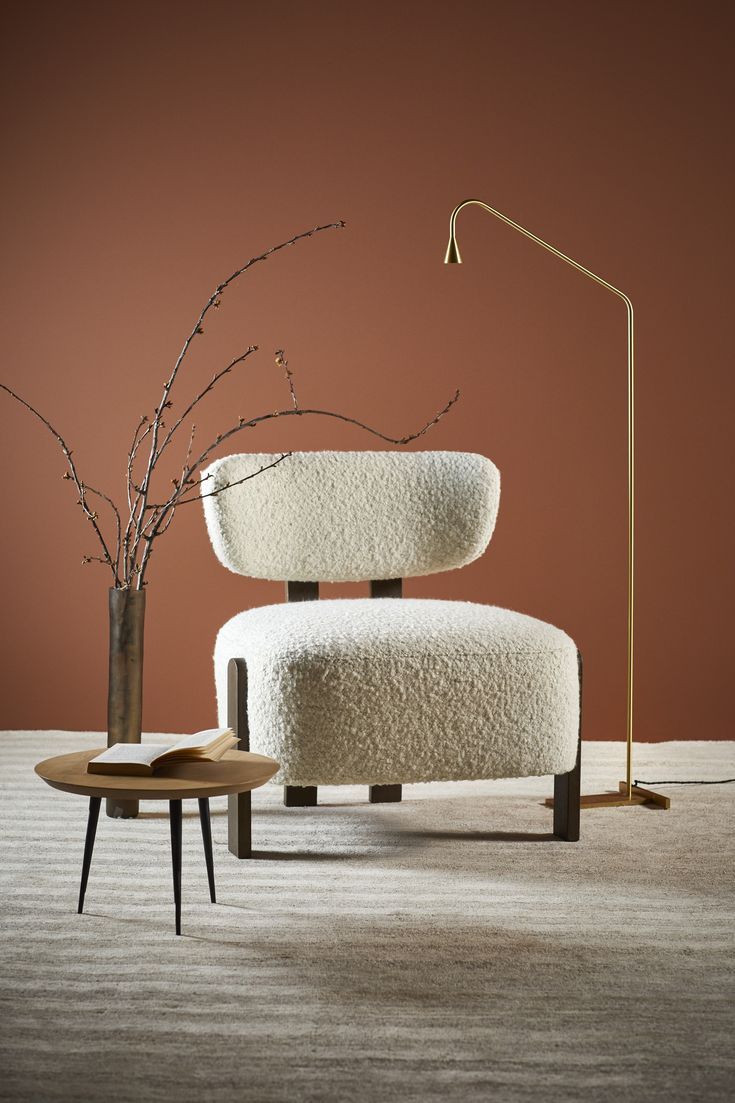 Plush Bouclé Barrel Accent Chair