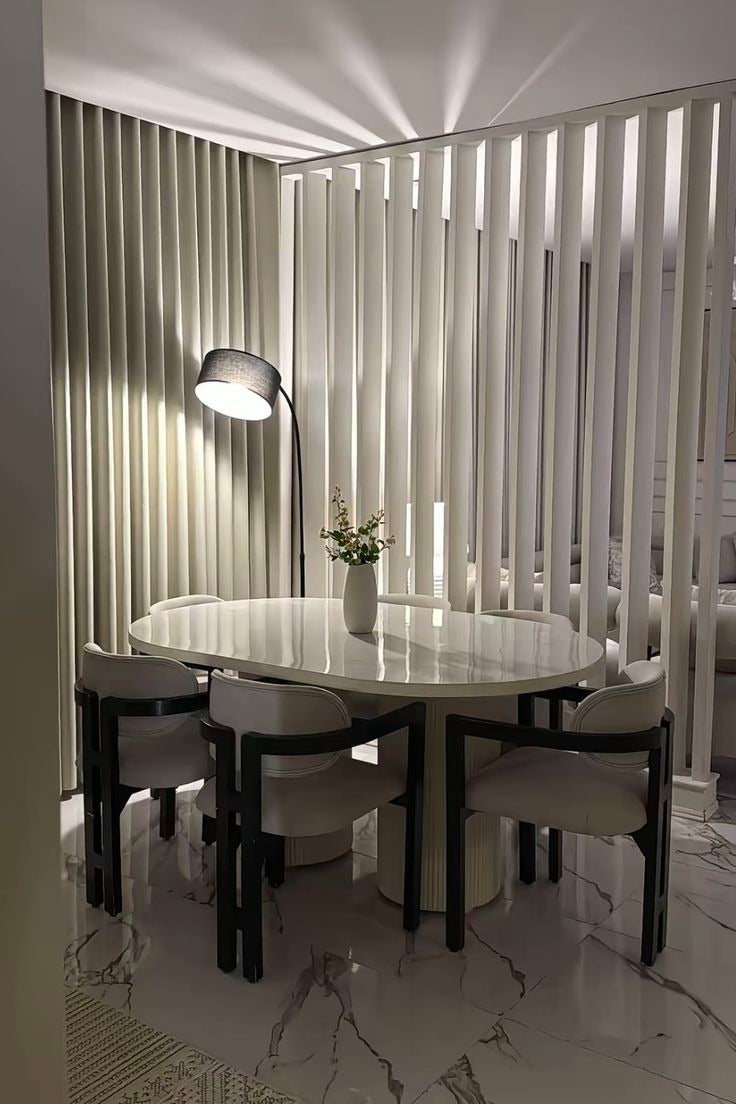 Modern Fluted Round Pedestal Table