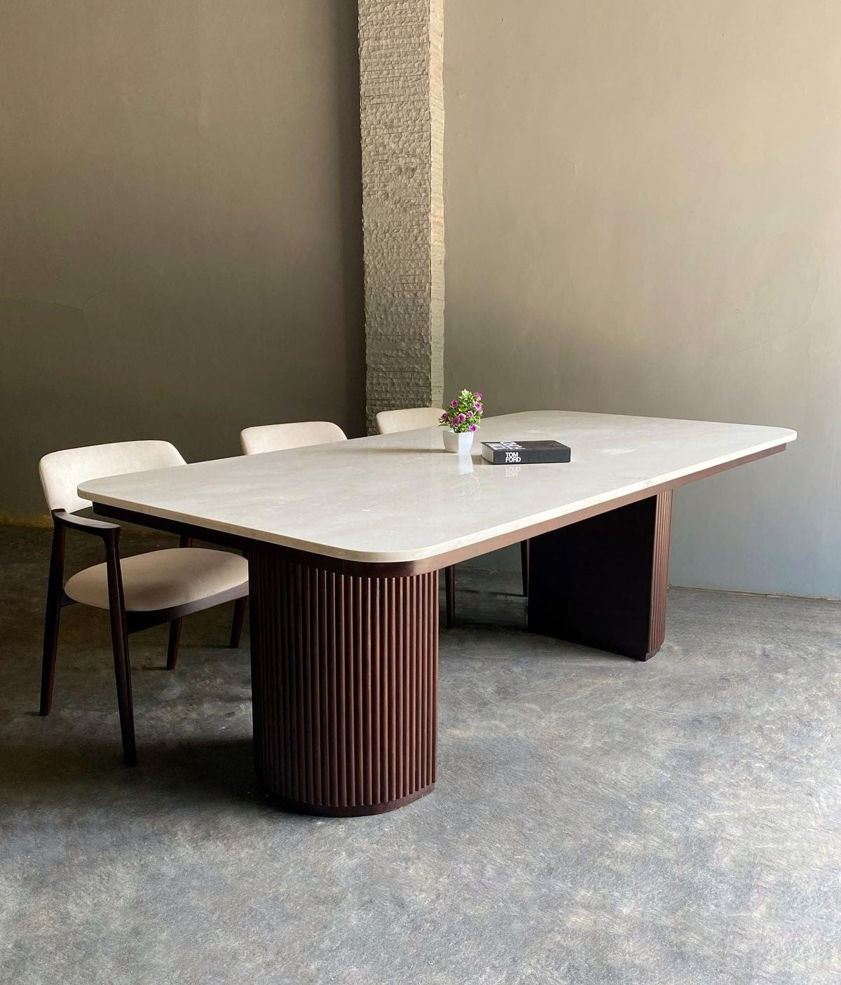 Fluted Cylindrical Dining Table