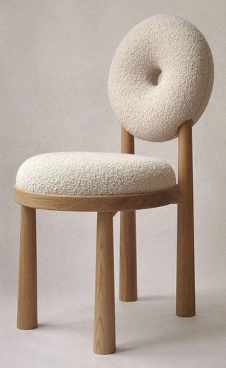 Donut-Back Bouclé Dining Chair