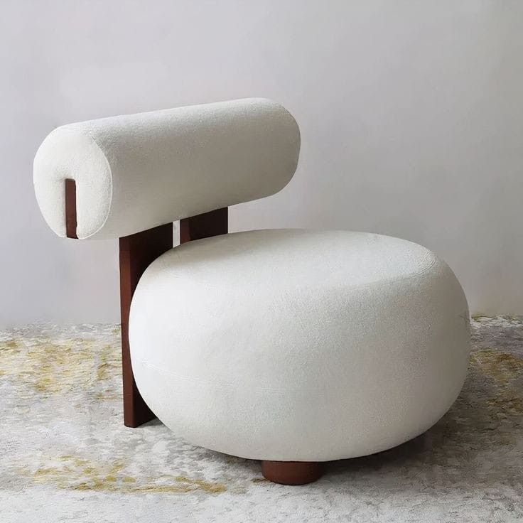 Ivory Barrel Accent Chair