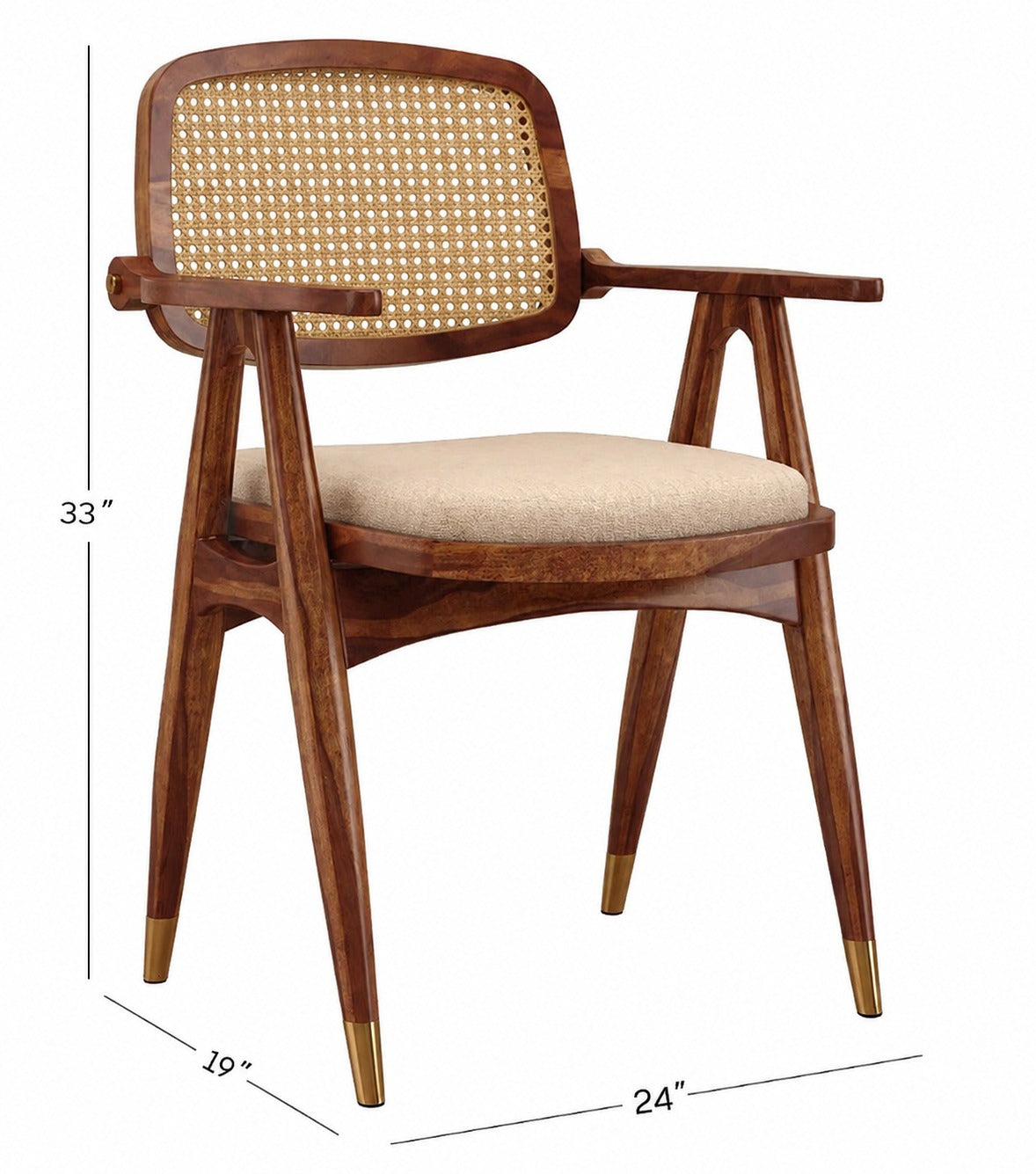 Samanvi 4 Seater Sheesham Wood Dining Set – Teak Finish