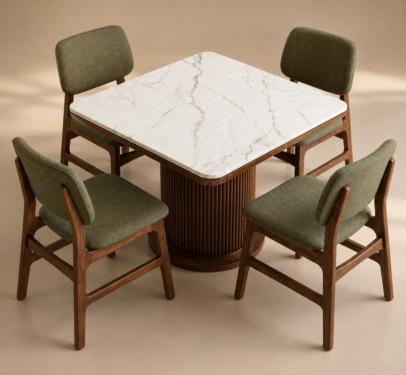 Samanvi 4 Seater Sheesham Wood Dining Set – Teak Finish