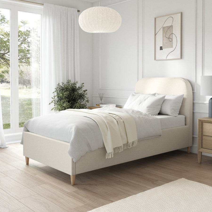 BeigeNova Single Bed Without Storage