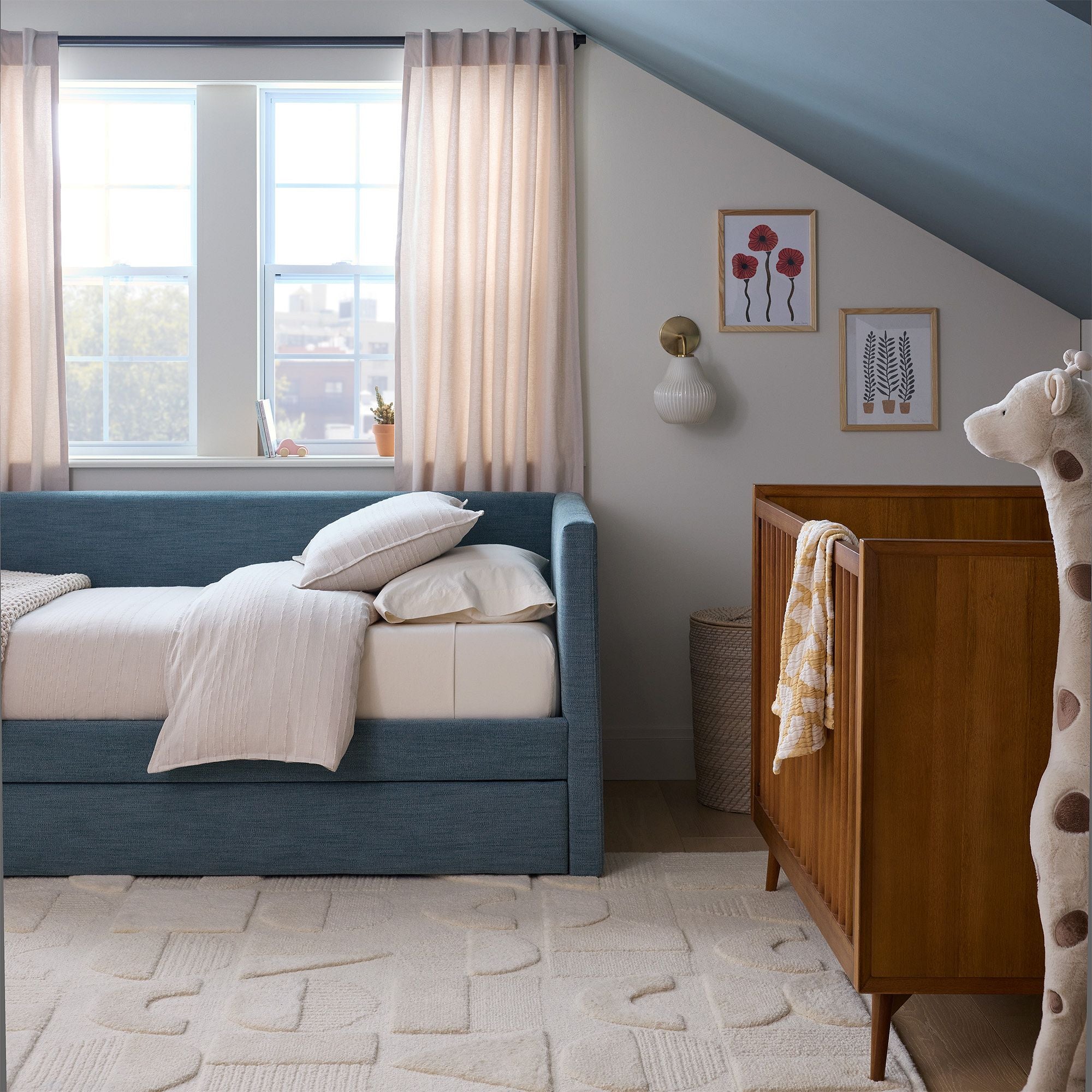 blue bed