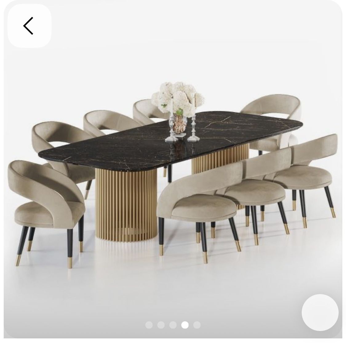Noir Luxe Black Marble Dining Table