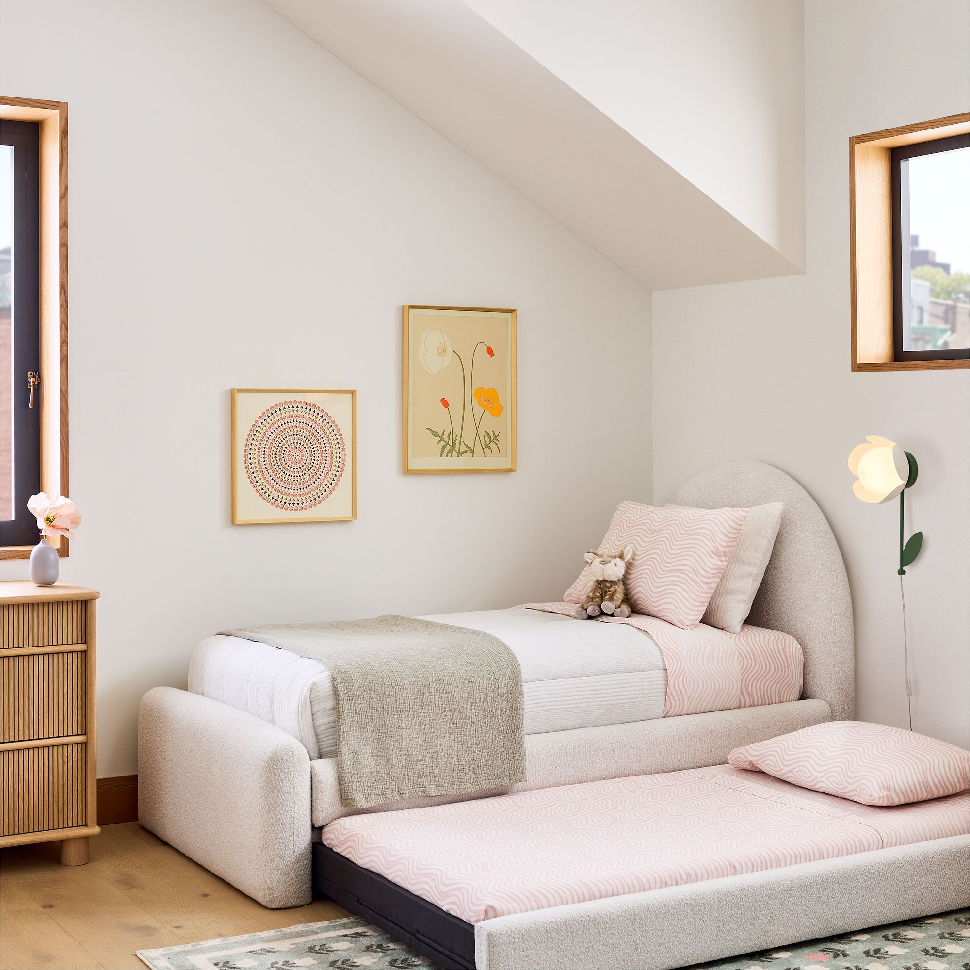 Modern bedroom with a bed