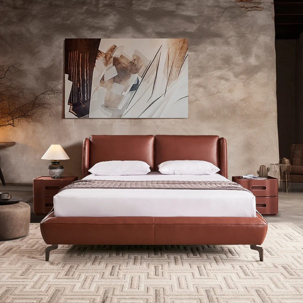 Siena Tan Leather Bed
