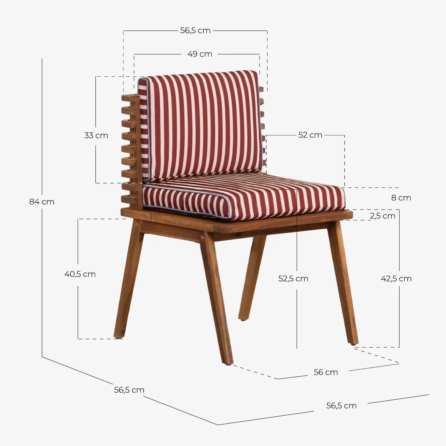 RetroStripe Wooden Lounge Chair