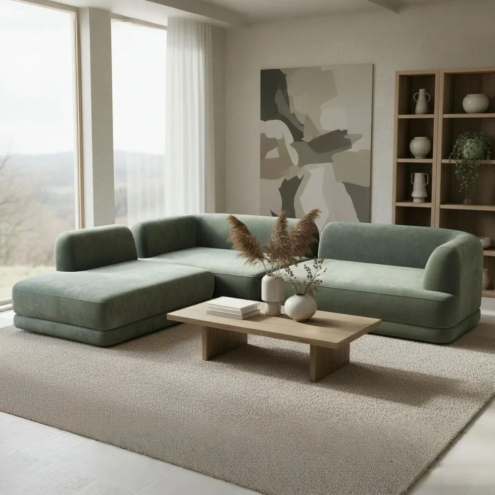 Modern Curved 7 Seater L-Shape Sectional Sofa