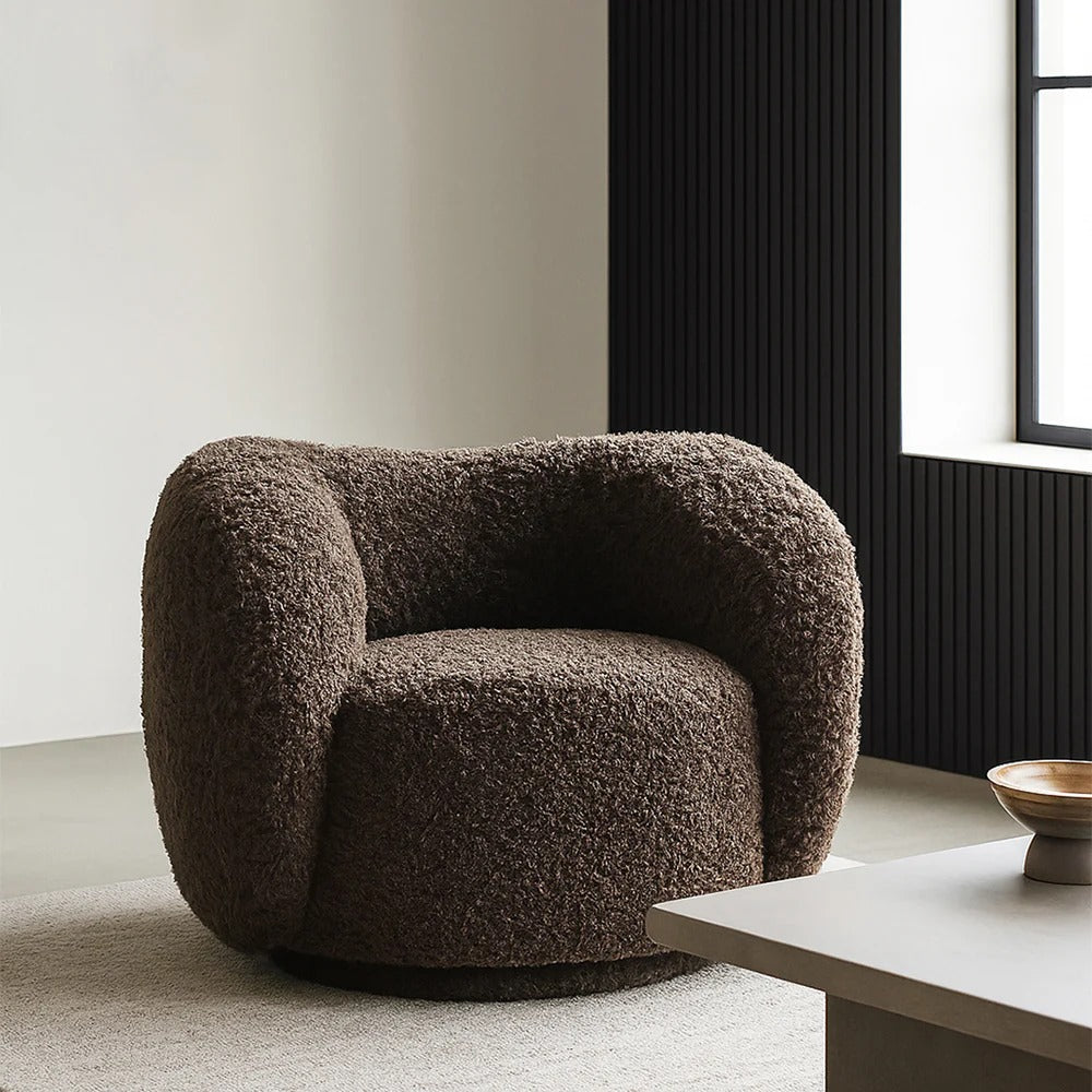 Charcoal Teddy Pebble Lounge Chair