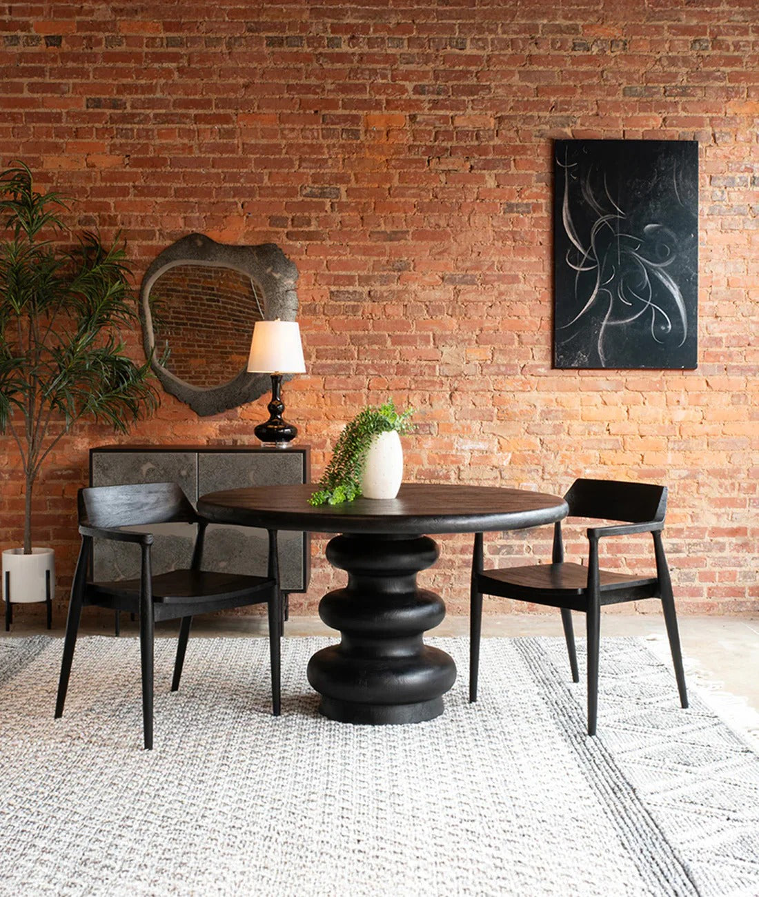 Aaliyah Black Pedestal Dining Table