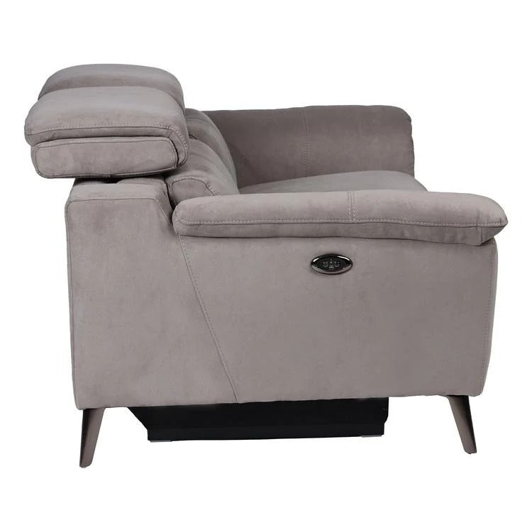 Soft Grey Fabric Recliner 2 Seater