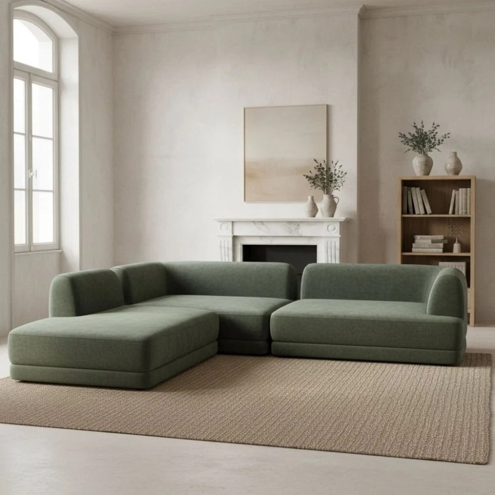 Modern Curved 7 Seater L-Shape Sectional Sofa