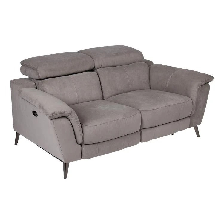 Soft Grey Fabric Recliner 2 Seater
