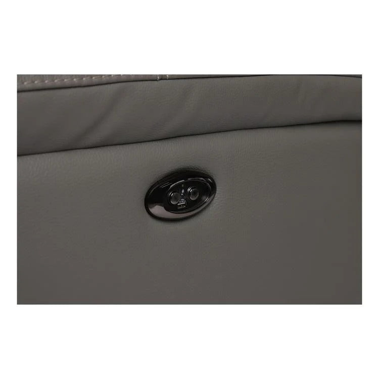 Plush Grey Leather  2 Seater Recliner