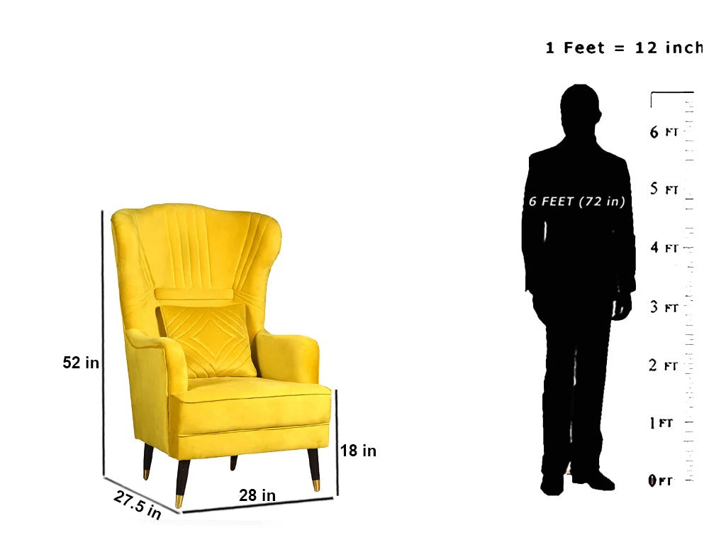 Sunflare Velvet Wing Chair