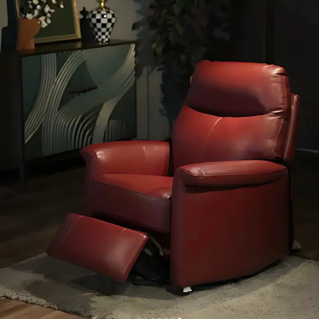 Plush Brown Leather  1 Seater Recliner