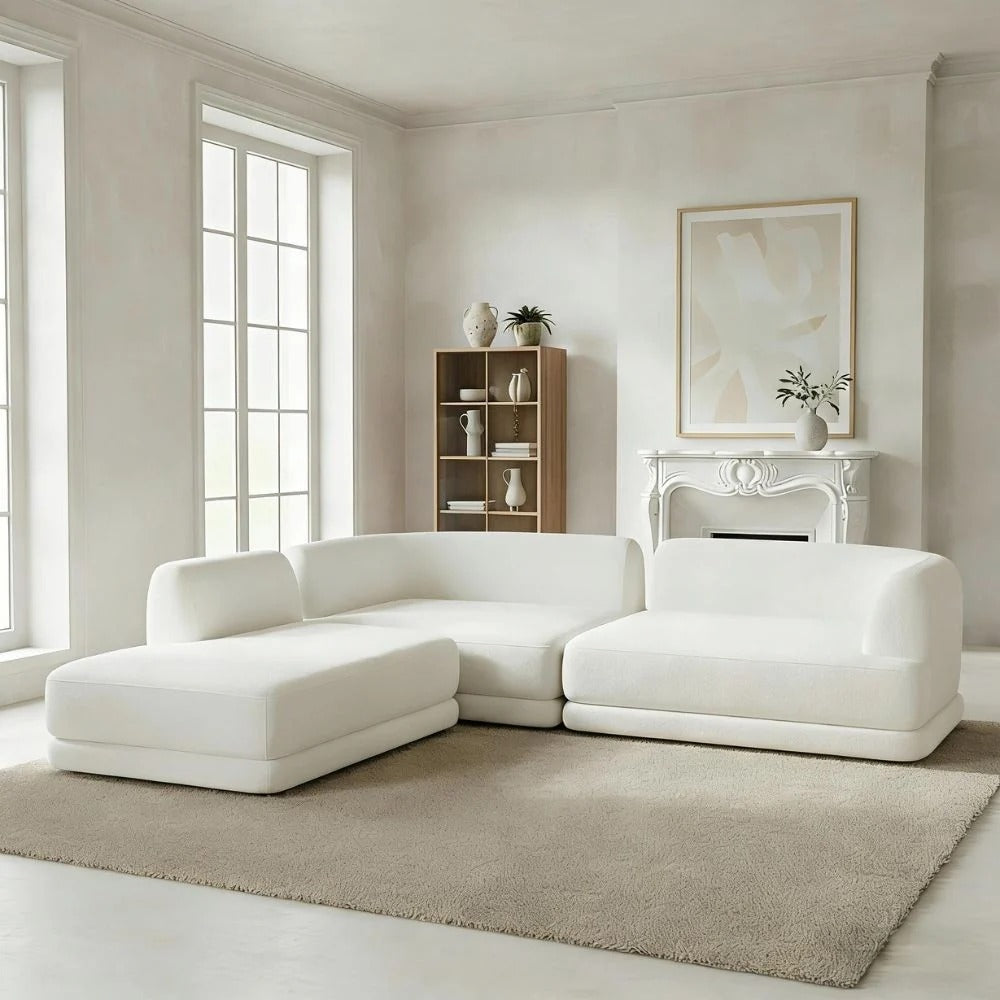 Modern Curved 7 Seater L-Shape Sectional Sofa