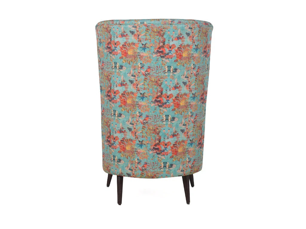 Aqua Bloom Wing Chair