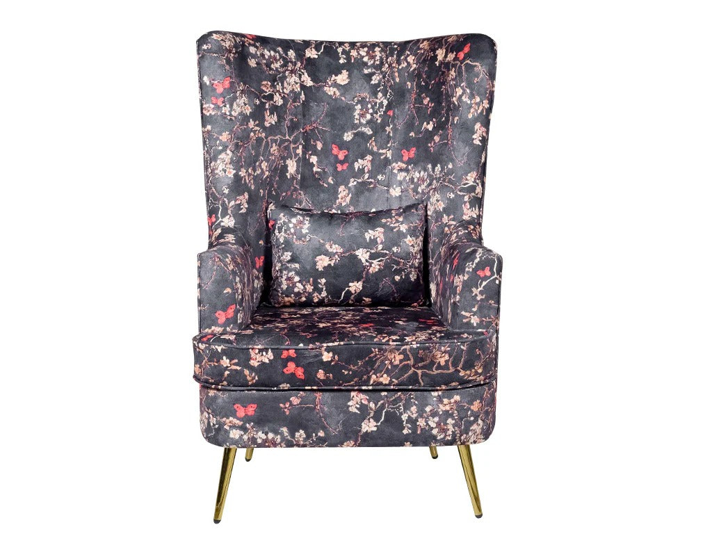 Noir Petal Wing back Chair