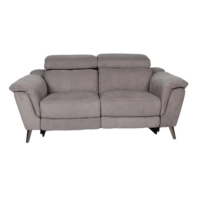 Soft Grey Fabric Recliner 2 Seater