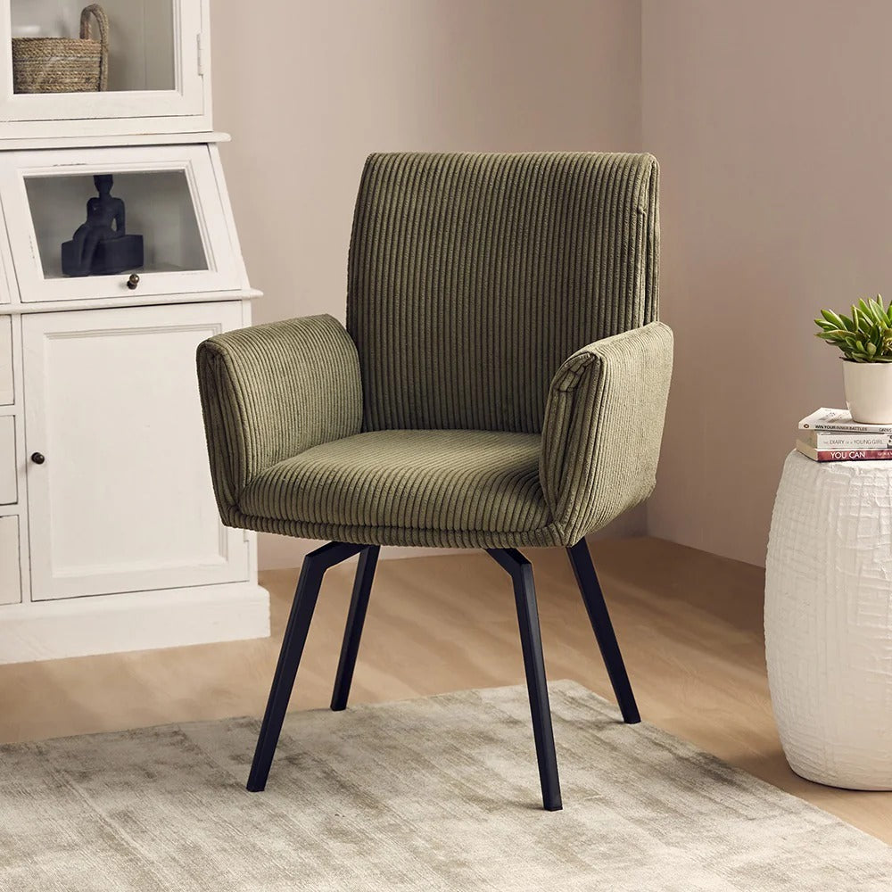 Ribbed Fabric Accent Chair
