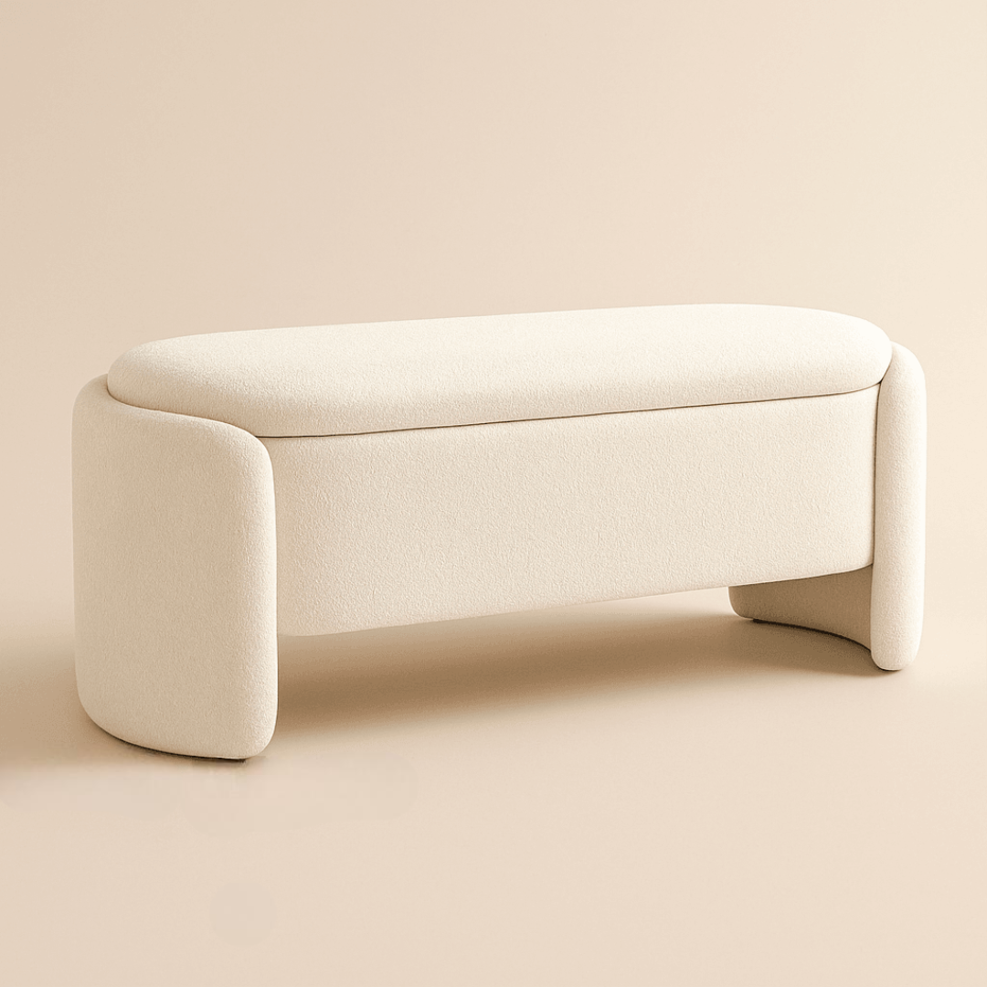 Modern Curved Upholstered Bench