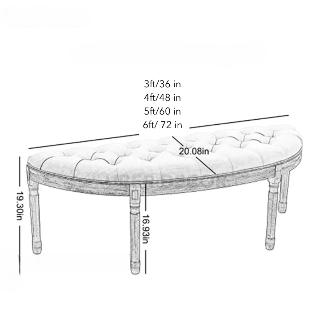Elegant Button-Tufted Bedroom Bench