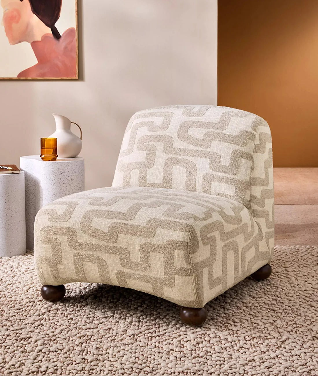 Hollis Modular Accent Chair – Geometric Texture