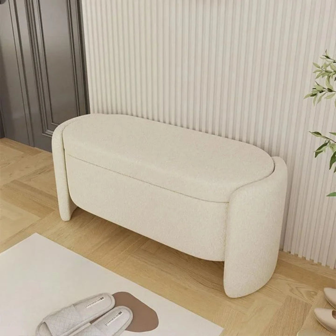 Modern Curved Upholstered Bench